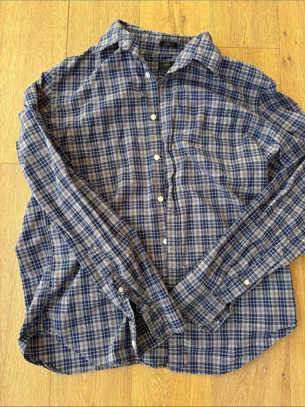 JCrew Men's Plaid Button-Down Shirt | Slim | L